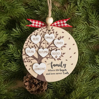 Personalized Family Tree Ornament, Family Gift