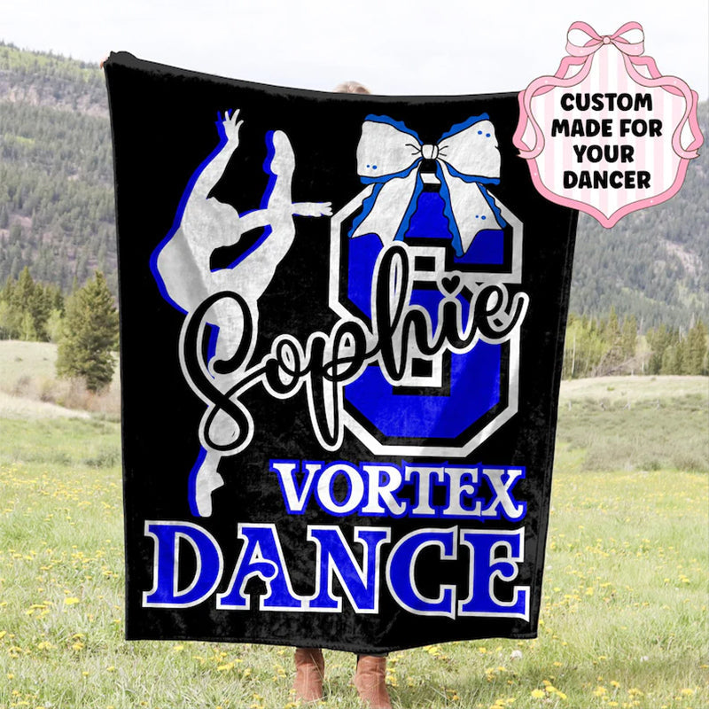 Dance Team Blanket, Personalized Dance Blanket Gift for Dancer