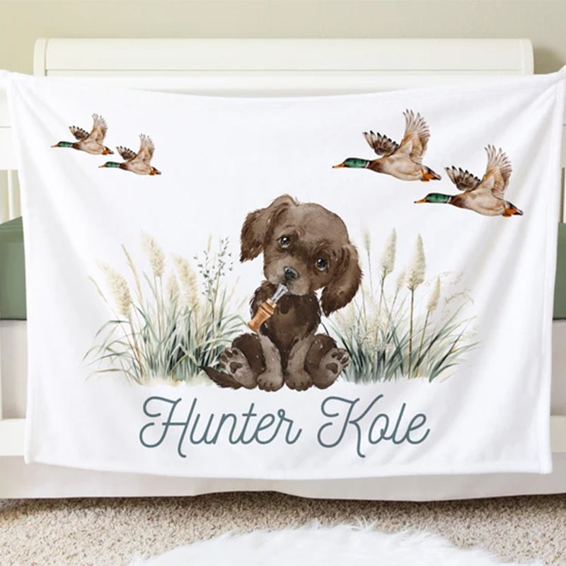 Personalized Mallard Duck Baby Blanket Gift, Toddler Blanket