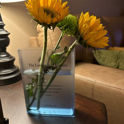 Acrylic Book Vase for Flowers Bookshelf Decor