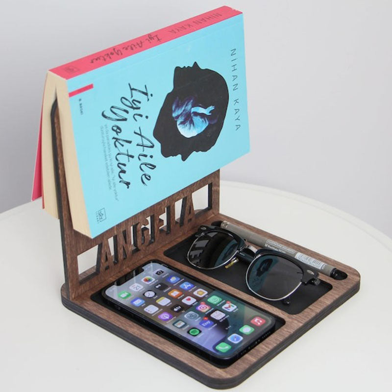 Personalized Book Holder, Custom Book Stand, Personalized Docking Station Men, Gift for Men