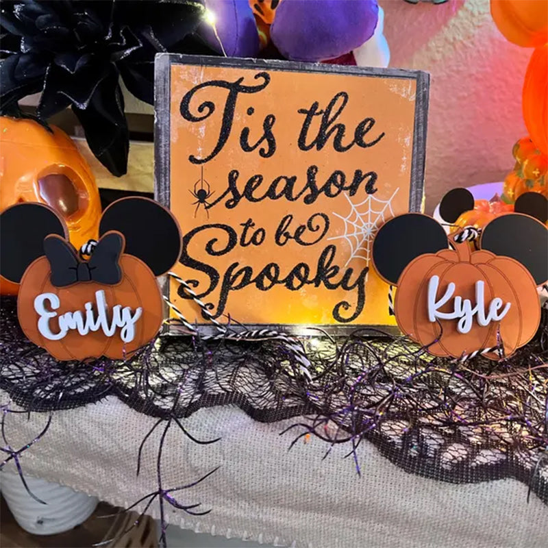 Pumpkin Mouse Name Tags Halloween Basket Tags
