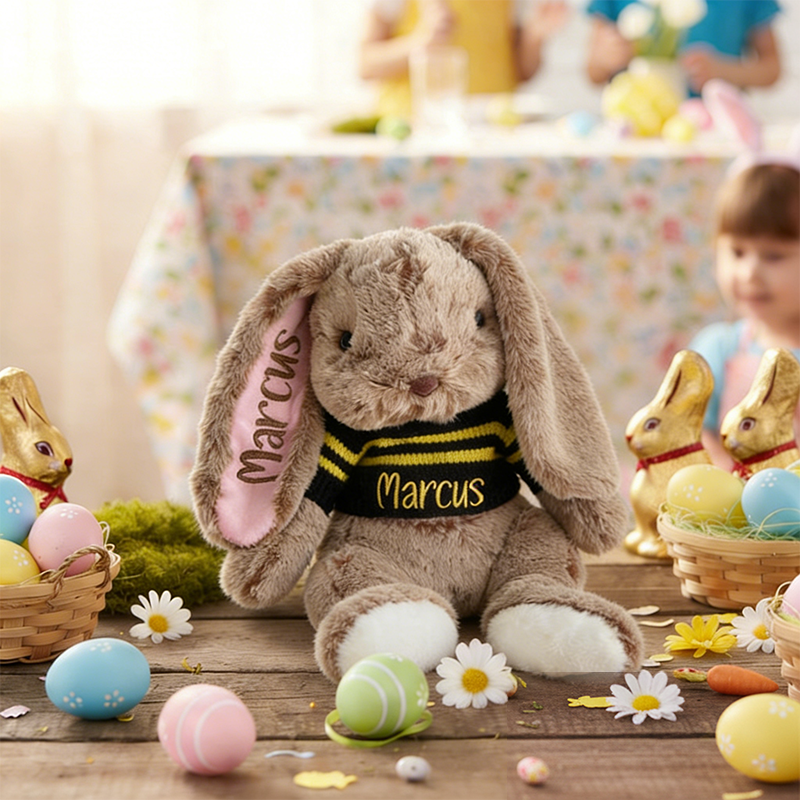 Easter Bunny| Embroidered Bunny Plush| Long Ears Bunny