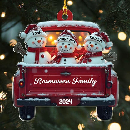 Personalized Snowman Family Christmas Ornament