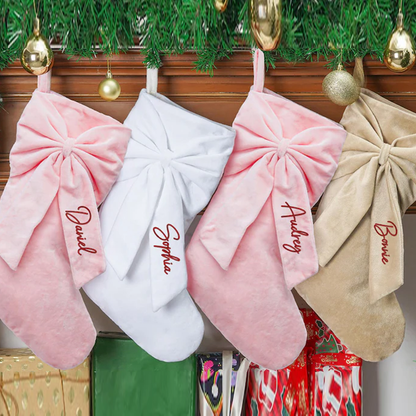Personalized Bow Christmas Stocking, 2025 Christmas Stocking