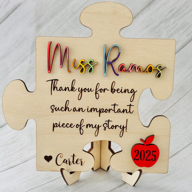 Personalized Teacher gift puzzle piece, teacher apprication week