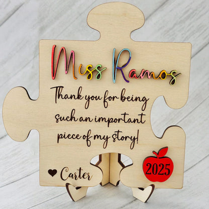 Personalized Teacher gift puzzle piece, teacher apprication week