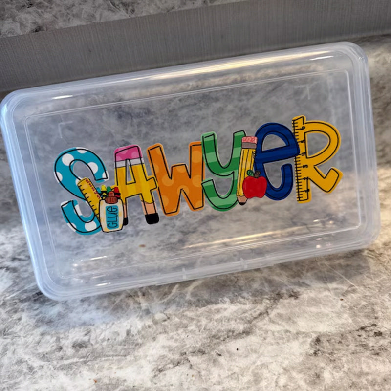 Personalized Pencil Boxes - Pencil Pouch - Pocket Folder with Prongs