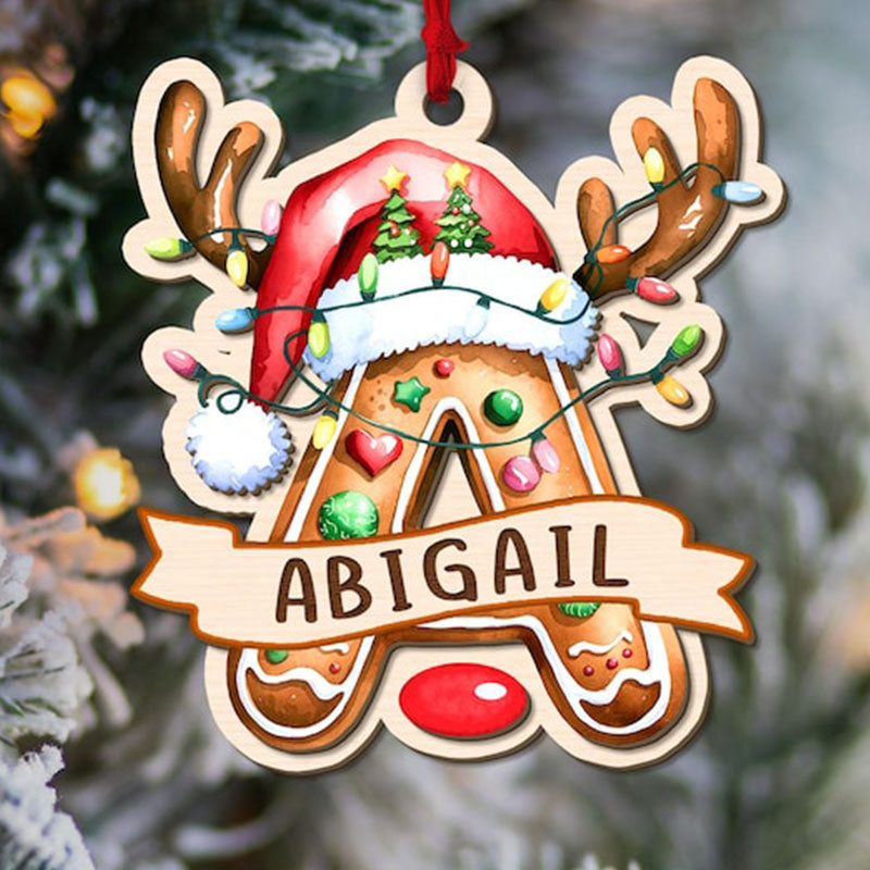 Personalized Gingerbread Letter Name Ornament