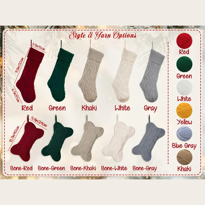 Personalized Christmas Stockings, Knitted Family Stockings with Name