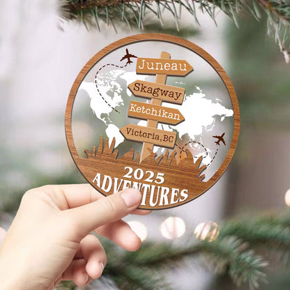 Personalized Travel Adventure Ornament
