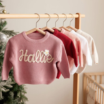 Personalized Sweater - Custom Embroidered Baby Sweater