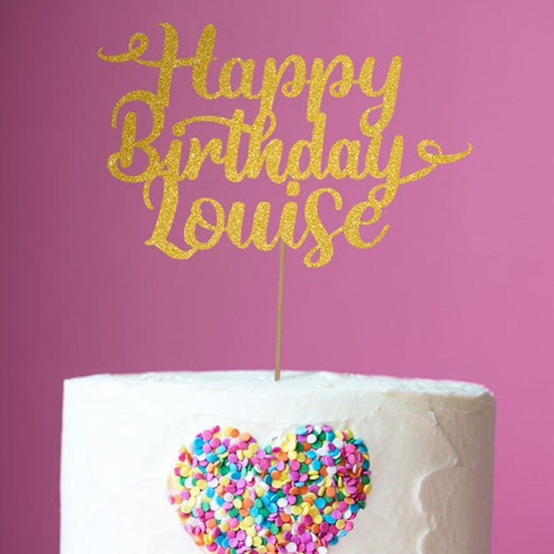 Personalised Glitter Cake Topper