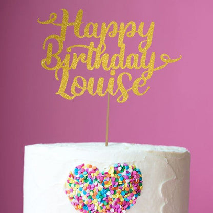 Personalised Glitter Cake Topper