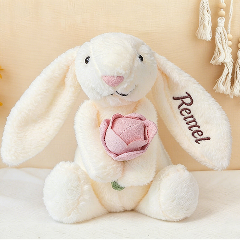 Personalised Easter Embroidered Bunny Rabbit,Custom Bunny Rabbit Plush Toy