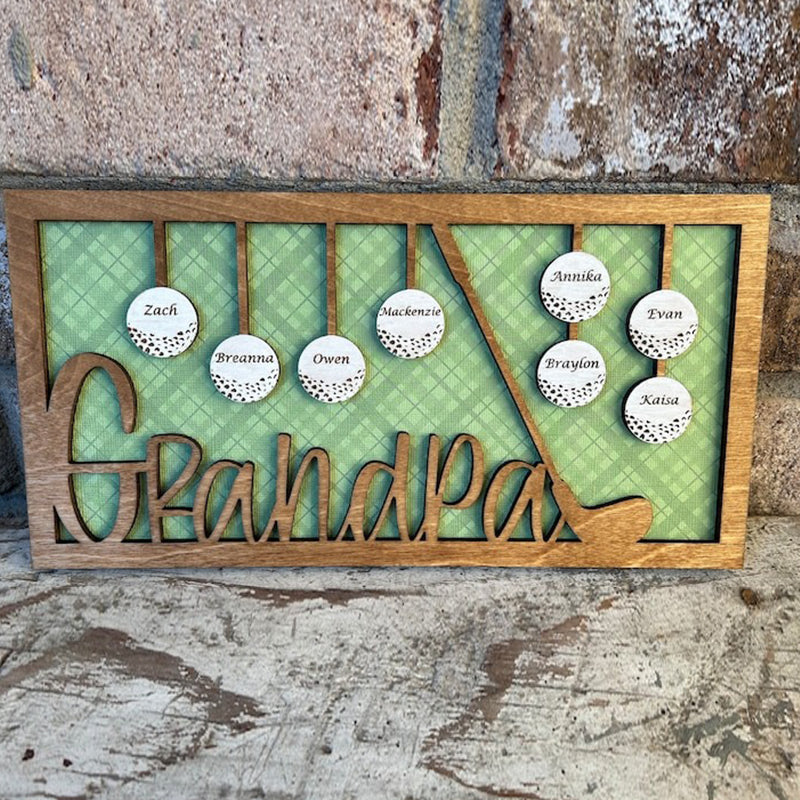 Personalized Dad or Grandpa Golf Sign | Fathers Day Golfing Gift for Daddy