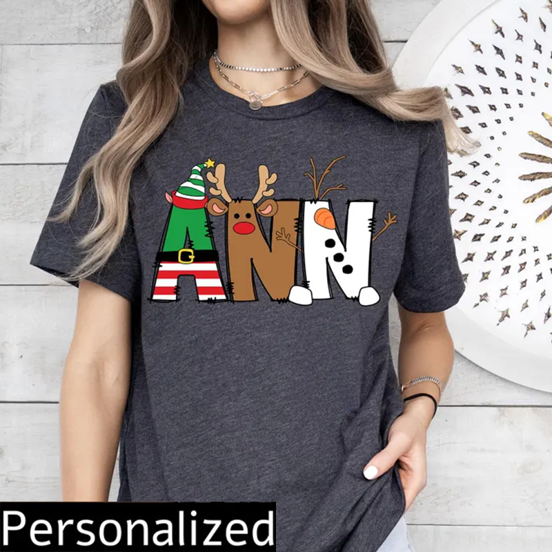 Family Monogram Christmas Shirt,Personalized Christmas Name Shirt