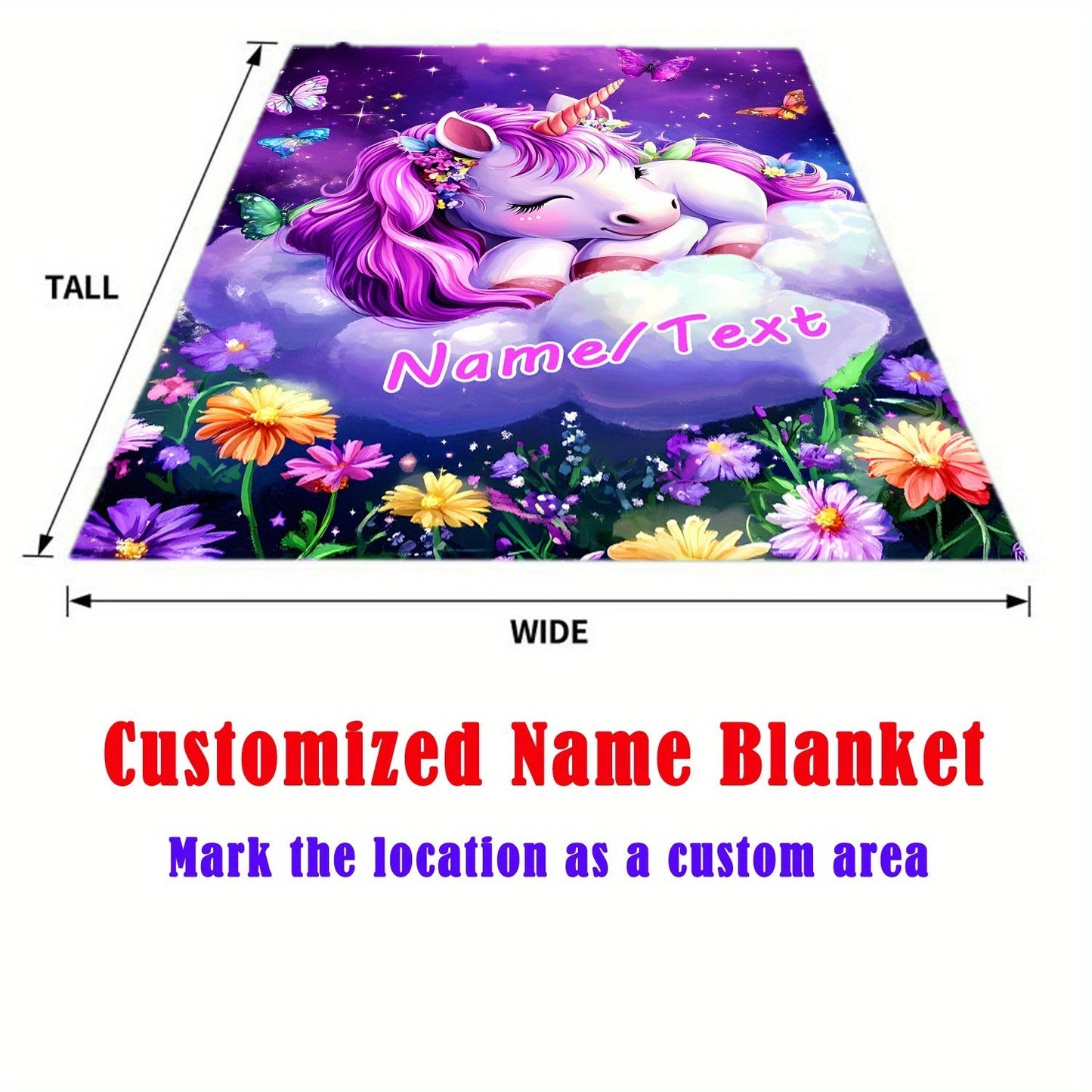 Custom Name/Text Blankets  Magical Bedspread with -Tear Flannel, Large Bedding