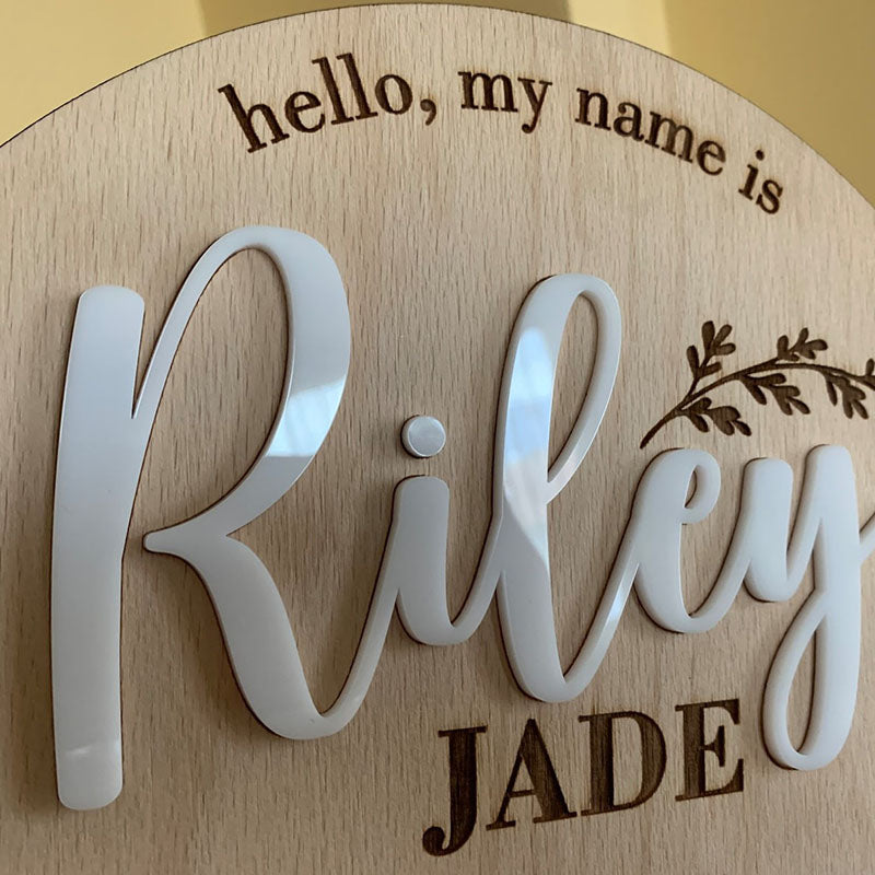 Personalized Baby Name Announcement Sign Custom 3D Baby Birth Sign