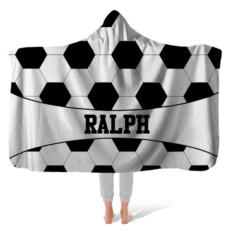 Hooded Fleece Blanket - Softball  Football Basketball Baseball Soccer
