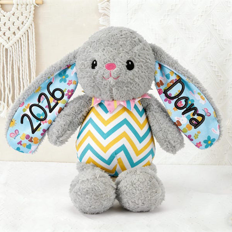 Embroidered 2026 Baby Bunny:Personalized Newborn Easter Gift