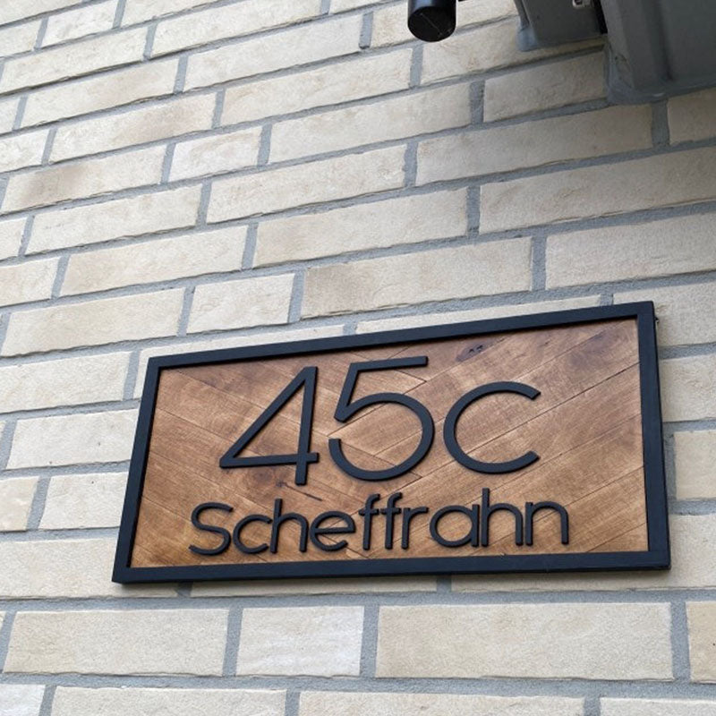 Square House Address Sign Home Decor