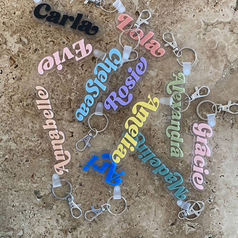 Acrylic Name Tag Personalised Keychain