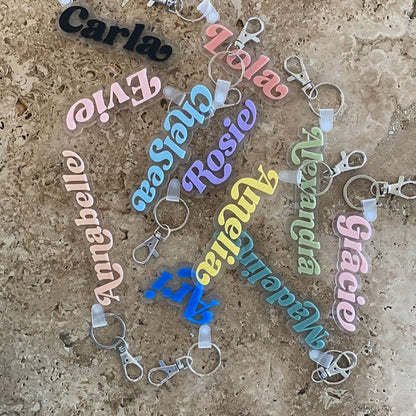 Acrylic Name Tag Personalised Keychain
