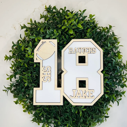 Senior Football Gift. Senior Night Gift. Jersey Number Sign. Graduation gift