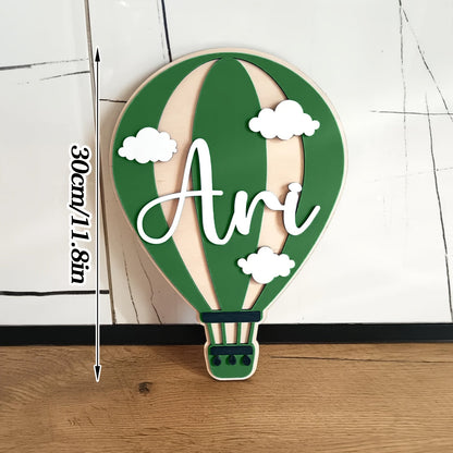 Personalized Hot Air Balloon Nameplate Hot Air Balloon Custom Sign