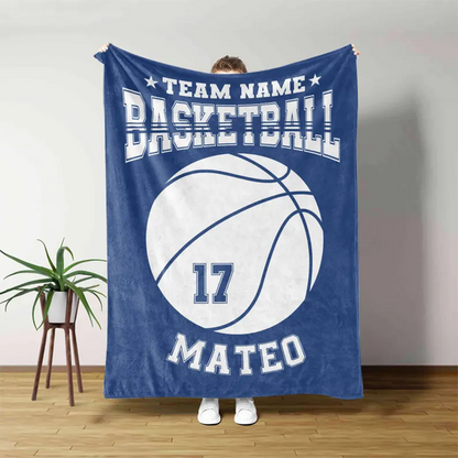 Personalized Basketball Blanket, Basketball Gift For Team
