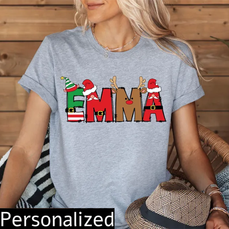 Family Monogram Christmas Shirt,Personalized Christmas Name Shirt