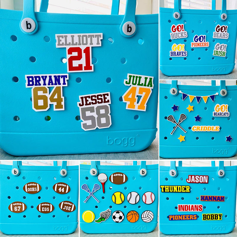 Custom Football Charm, Personalized Sports Accessories For Bogg, High School Sports