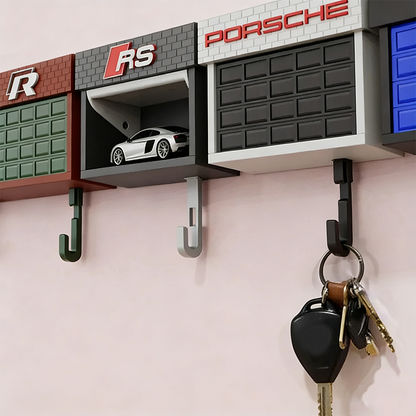 Mini Garage Key Holder: Toy Car Display with Hidden Compartment