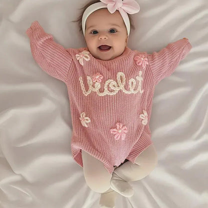 Personalized Embroidered Baby Romper, Baby Name Ruffle Romper