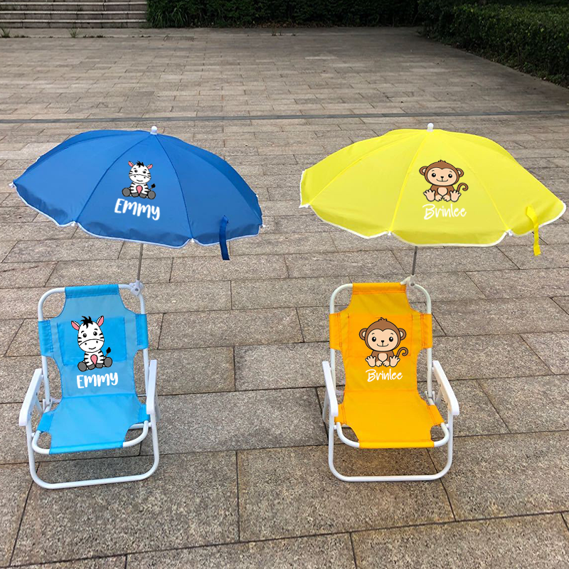 Monogrammed Kid's Beach Chair w/ umbrella Monogrammed chair Kid's Gift