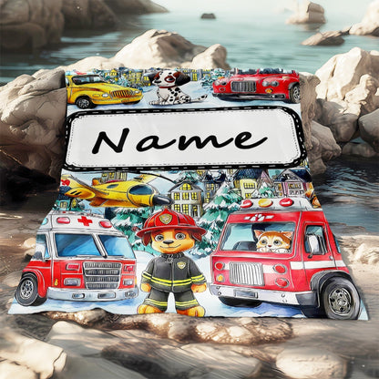 Personalized Fire Rescue Blanket Custom Name/Text