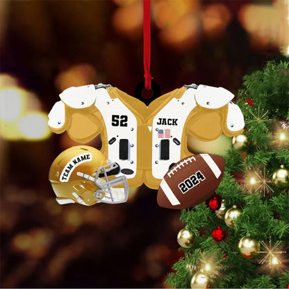 Personalized Football American Christmas Ornament