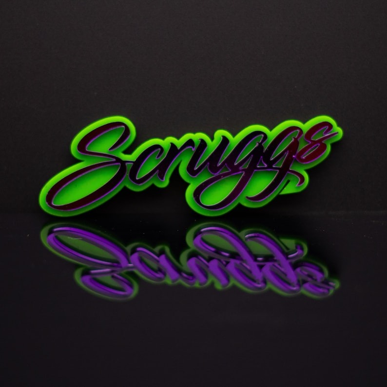 Custom Cursive Font Car Emblem - Custom Colors