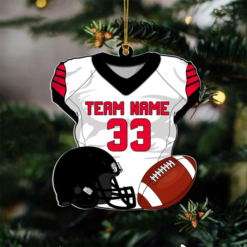 Personalized American Football Uniform 2D Flat Ornament NOT 3D