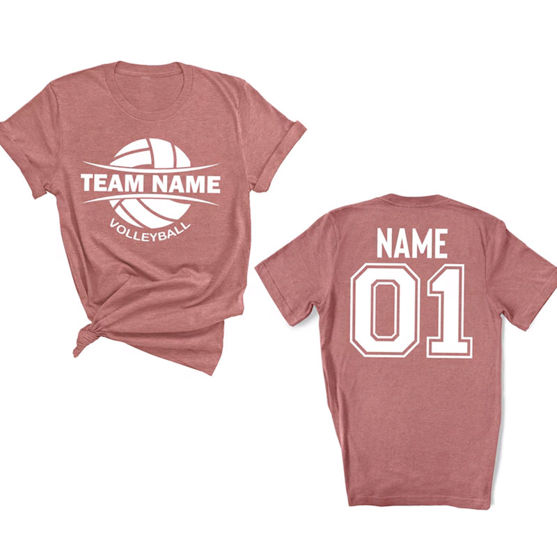 Custom Volleyball Sports Team T-Shirt with Your Text and Number