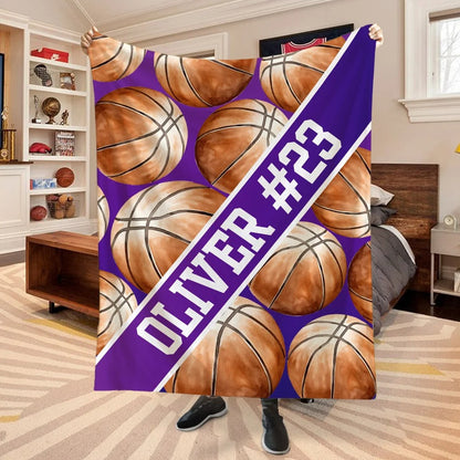 Personalized Baseball Football Soccer Ball Sports Soft Throw Blanket with Text