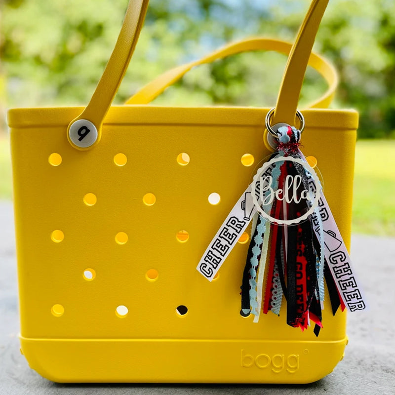 Sports theme Monogram Bogg Bag Charm Tassel