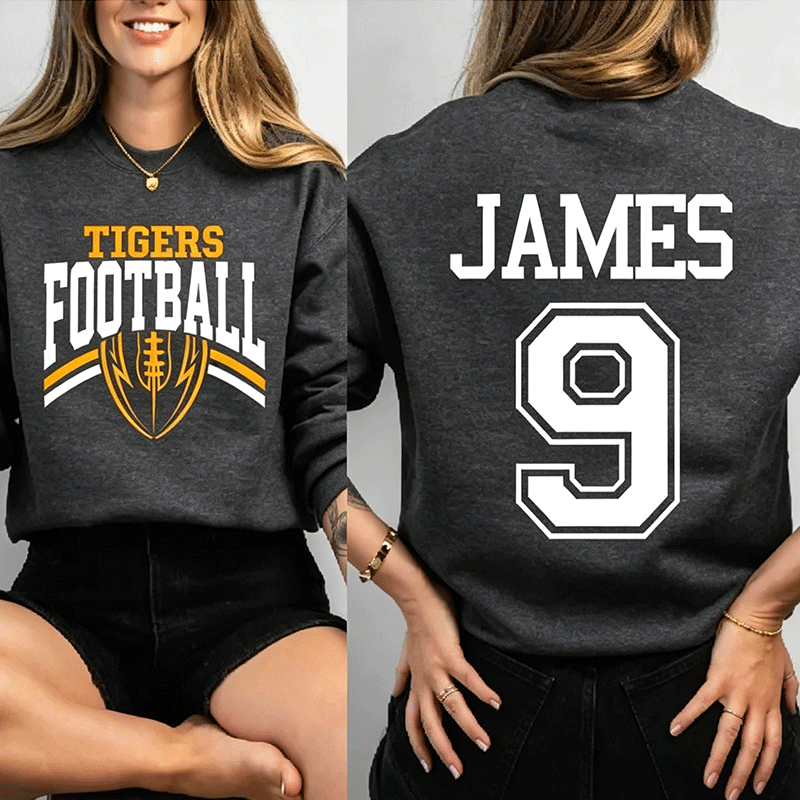 Custom Football Team Name & Number Sweatshirt Football Mom Sweatshirt Football Team