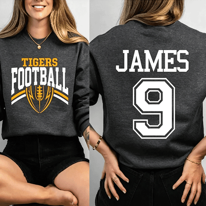 Custom Football Team Name & Number Sweatshirt Football Mom Sweatshirt Football Team