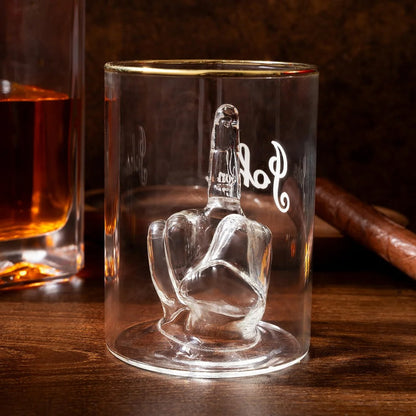 Personalized Funny Middle Finger Whiskey Glass