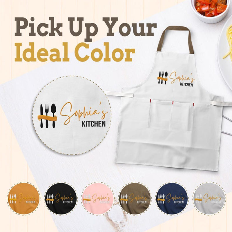 Personalized Cooking Apron for Woman Man Kid with Pockets