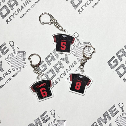 Personalized Jersey Football Keychains, personalized keychains, custom keychains gifts