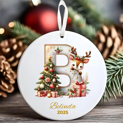 Custom Letter ornament, Christmas Letters Clipart, Christmas Reindeer