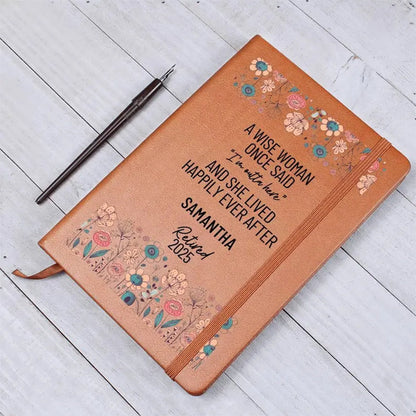 Personalized Retirement Gift for Her Happy Retirement Leather Journal